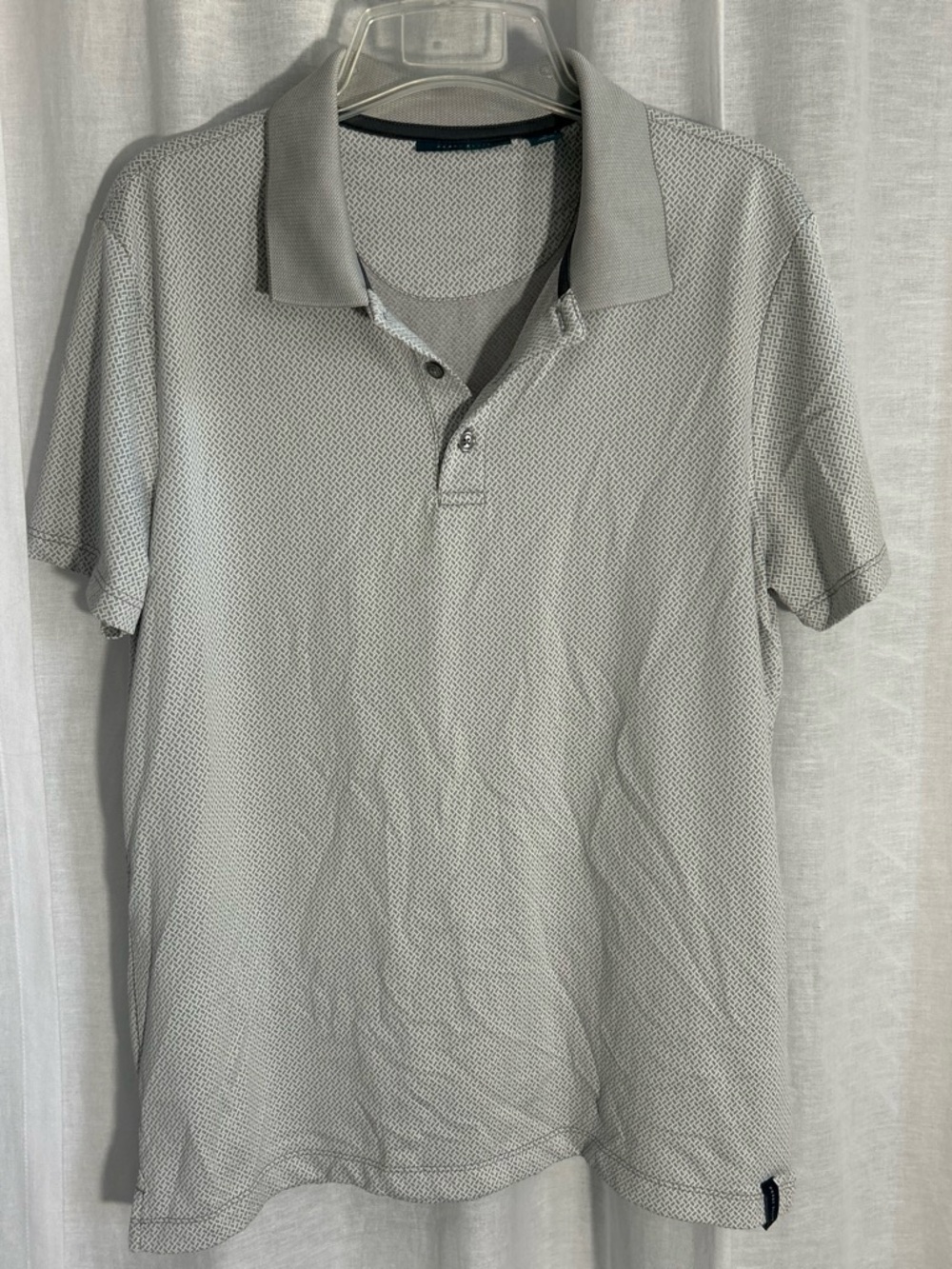 Perry Ellis Light Gray Textured Polo
